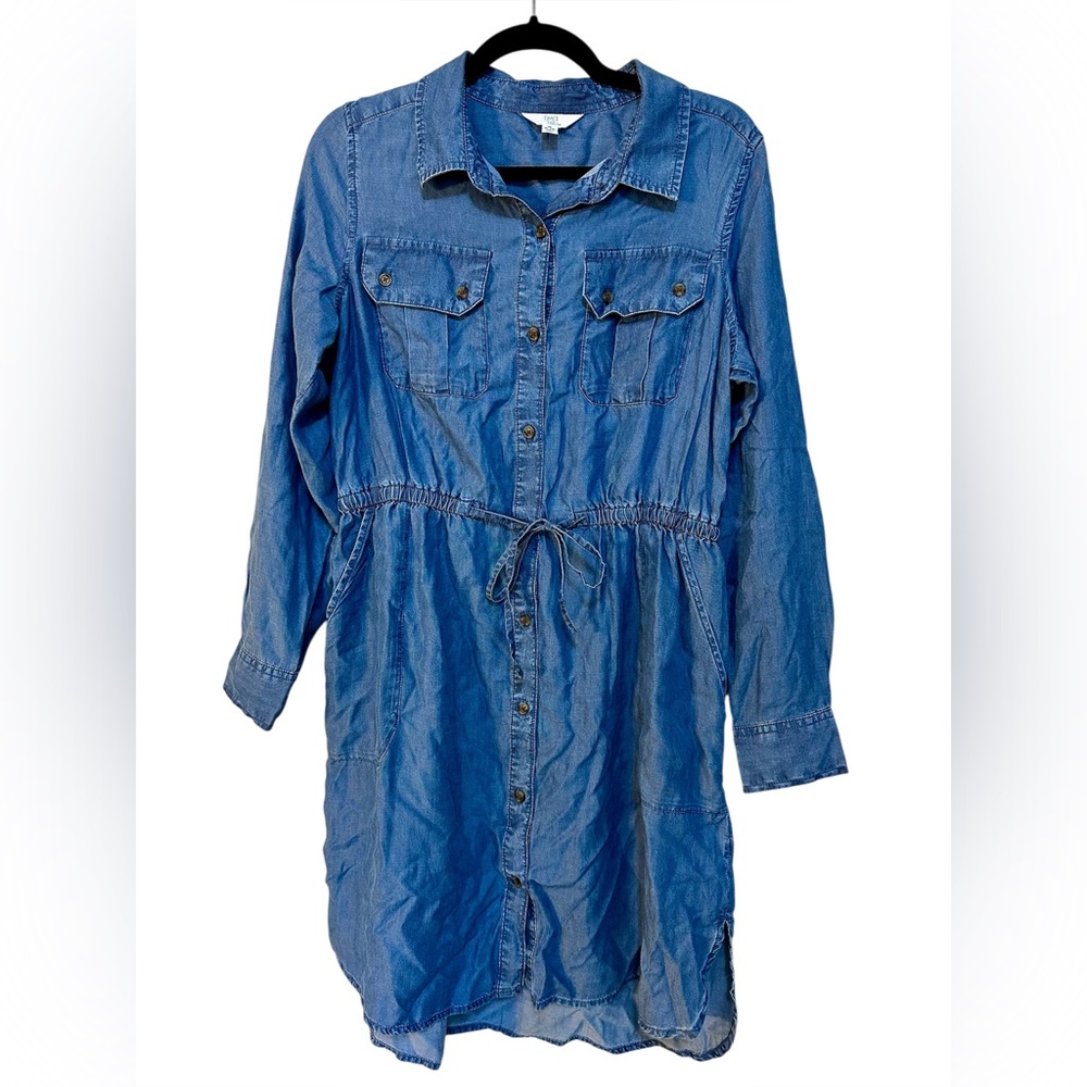 Light Blue Denim Shirt Dress Size M (8–10) Never worn.
